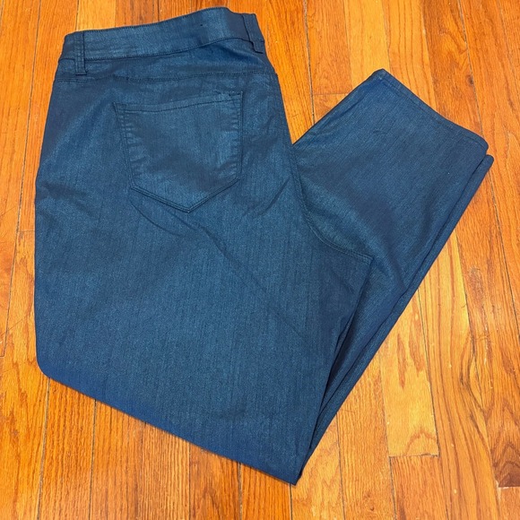 torrid Pants - Torrid Womens 24 Denim Blue Premium Metallic Pants Stretchy Skinny NYE Party